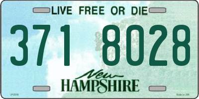 NH license plate 3718028