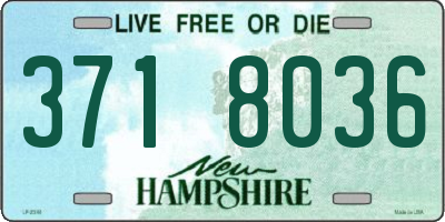 NH license plate 3718036