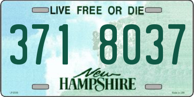 NH license plate 3718037