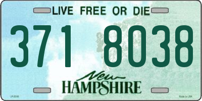 NH license plate 3718038