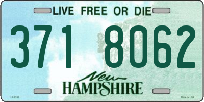 NH license plate 3718062