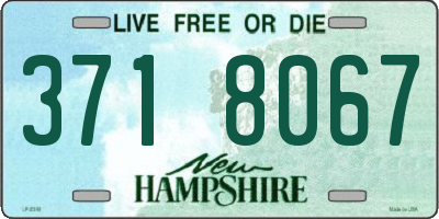 NH license plate 3718067