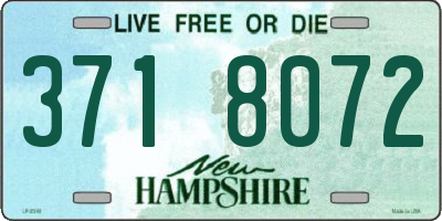 NH license plate 3718072