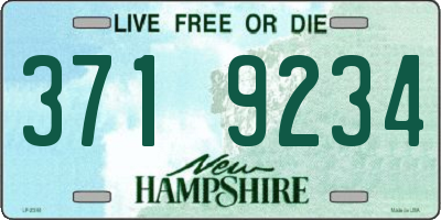 NH license plate 3719234