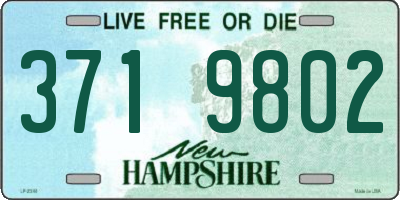 NH license plate 3719802