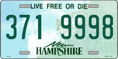 NH license plate 3719998