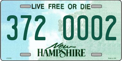 NH license plate 3720002