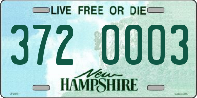 NH license plate 3720003
