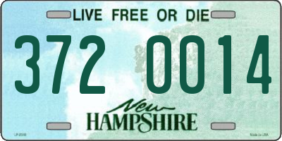 NH license plate 3720014