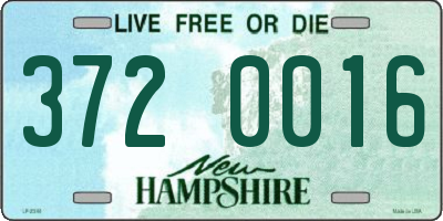 NH license plate 3720016