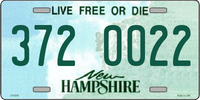 NH license plate 3720022