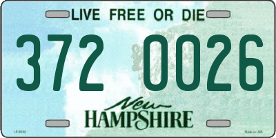 NH license plate 3720026