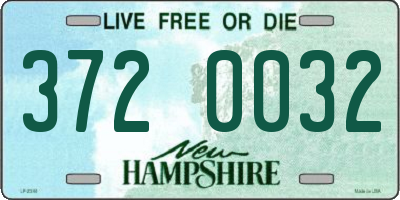 NH license plate 3720032