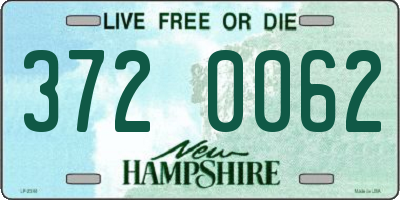 NH license plate 3720062