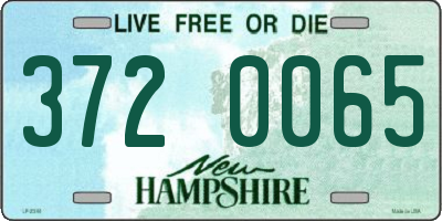 NH license plate 3720065