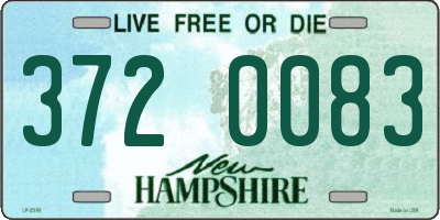 NH license plate 3720083