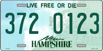 NH license plate 3720123