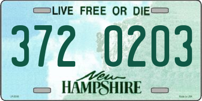 NH license plate 3720203