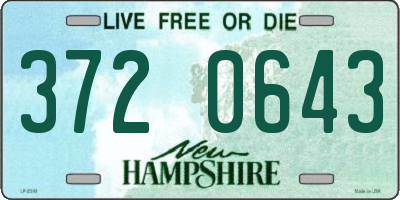 NH license plate 3720643