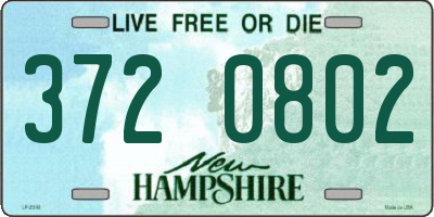 NH license plate 3720802