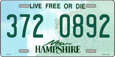 NH license plate 3720892