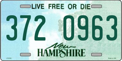 NH license plate 3720963