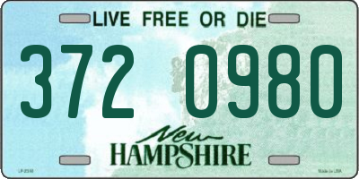 NH license plate 3720980