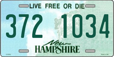 NH license plate 3721034