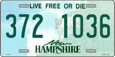NH license plate 3721036