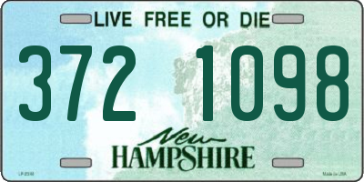 NH license plate 3721098