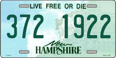 NH license plate 3721922