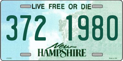 NH license plate 3721980