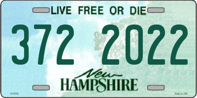 NH license plate 3722022