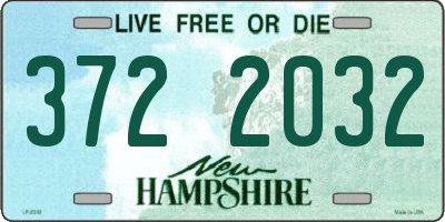 NH license plate 3722032