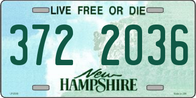 NH license plate 3722036