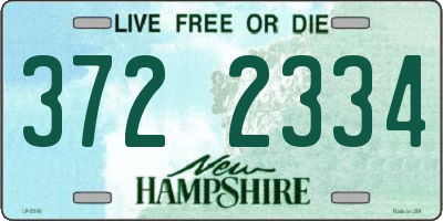 NH license plate 3722334