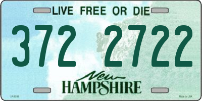 NH license plate 3722722