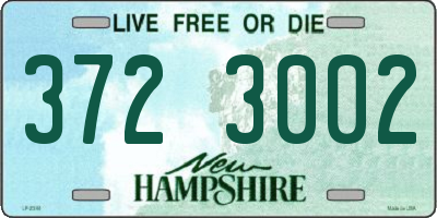 NH license plate 3723002