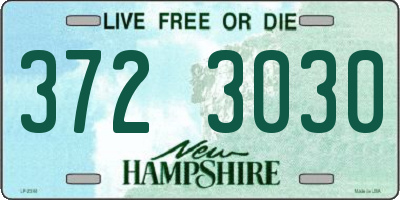 NH license plate 3723030