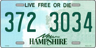 NH license plate 3723034