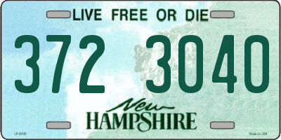 NH license plate 3723040