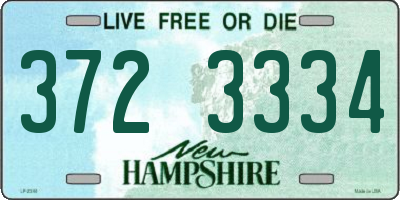 NH license plate 3723334