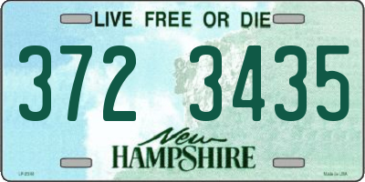 NH license plate 3723435