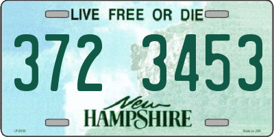 NH license plate 3723453