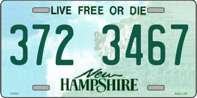 NH license plate 3723467