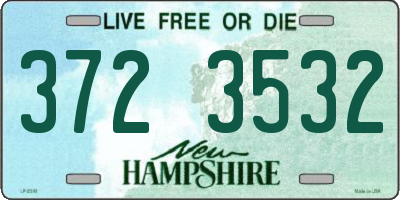NH license plate 3723532