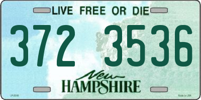 NH license plate 3723536