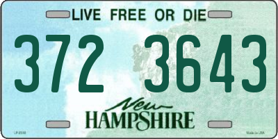 NH license plate 3723643