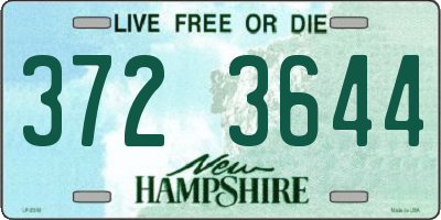 NH license plate 3723644