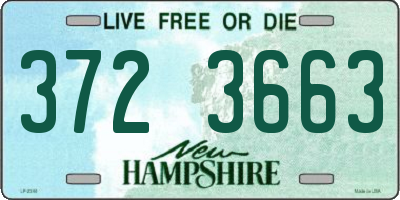 NH license plate 3723663